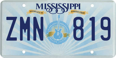 MS license plate ZMN819