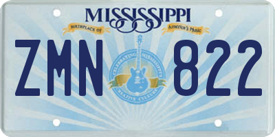 MS license plate ZMN822