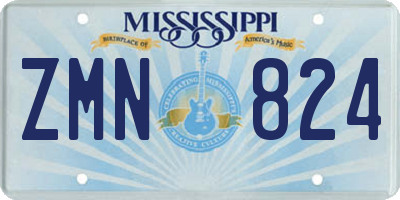 MS license plate ZMN824