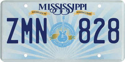 MS license plate ZMN828