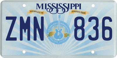 MS license plate ZMN836
