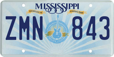 MS license plate ZMN843