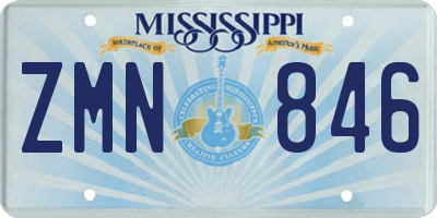 MS license plate ZMN846