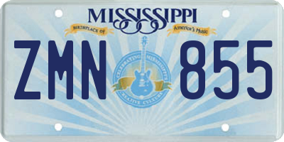 MS license plate ZMN855