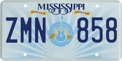 MS license plate ZMN858