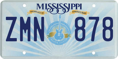 MS license plate ZMN878