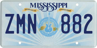 MS license plate ZMN882