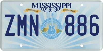 MS license plate ZMN886