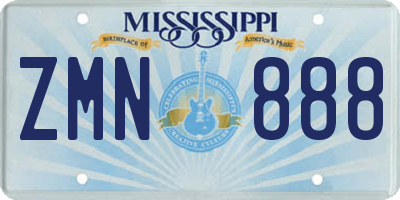 MS license plate ZMN888