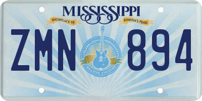 MS license plate ZMN894