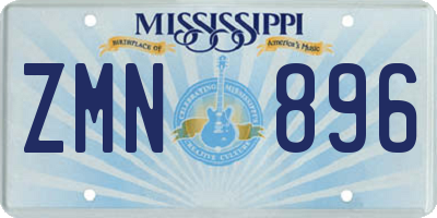 MS license plate ZMN896