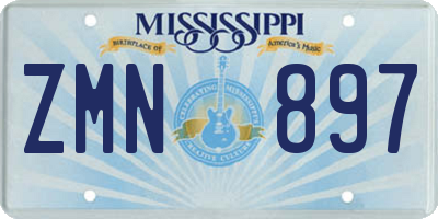 MS license plate ZMN897