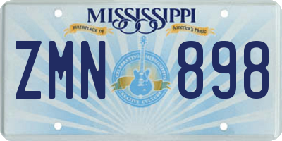 MS license plate ZMN898