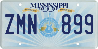 MS license plate ZMN899