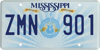 MS license plate ZMN901