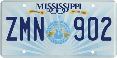MS license plate ZMN902