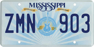 MS license plate ZMN903