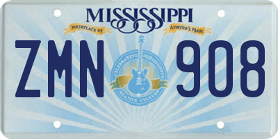 MS license plate ZMN908