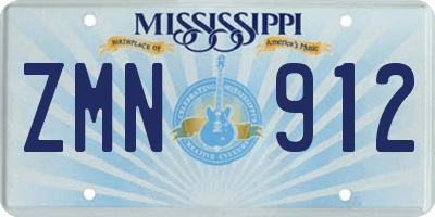MS license plate ZMN912