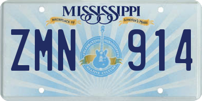 MS license plate ZMN914