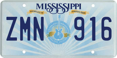 MS license plate ZMN916
