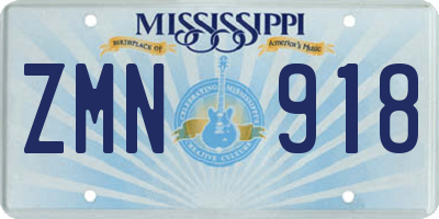 MS license plate ZMN918