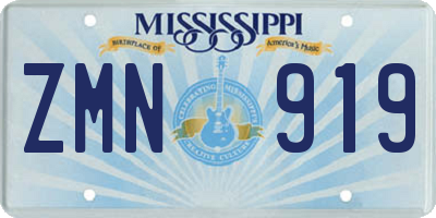 MS license plate ZMN919