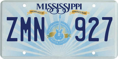 MS license plate ZMN927