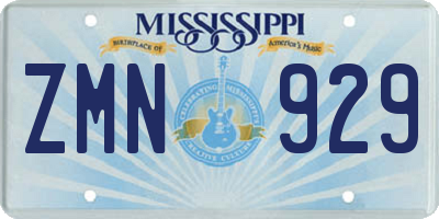 MS license plate ZMN929