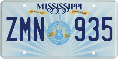 MS license plate ZMN935