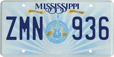 MS license plate ZMN936