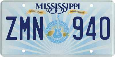 MS license plate ZMN940