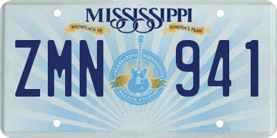 MS license plate ZMN941