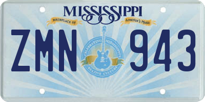 MS license plate ZMN943