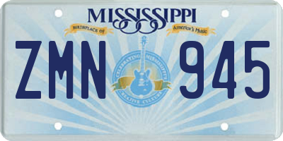 MS license plate ZMN945