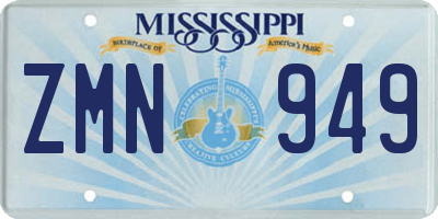 MS license plate ZMN949