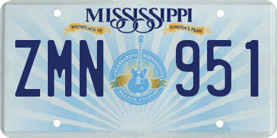 MS license plate ZMN951