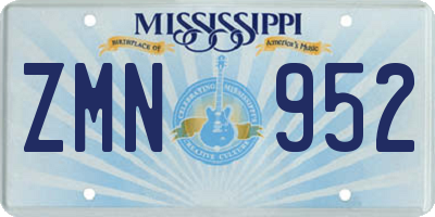 MS license plate ZMN952
