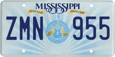 MS license plate ZMN955