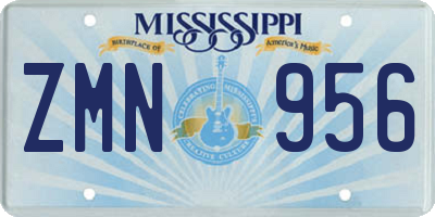 MS license plate ZMN956