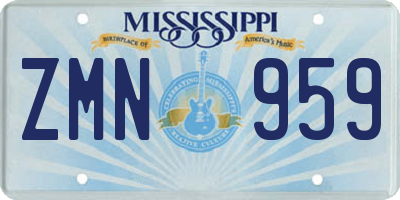 MS license plate ZMN959