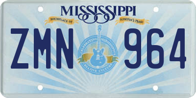 MS license plate ZMN964