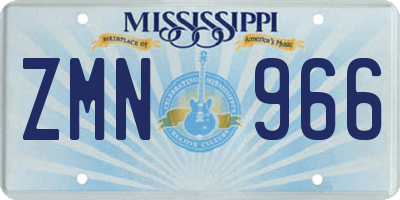 MS license plate ZMN966