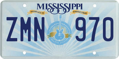 MS license plate ZMN970