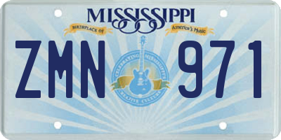 MS license plate ZMN971
