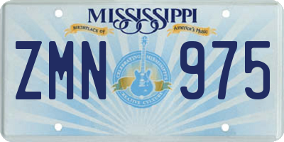 MS license plate ZMN975