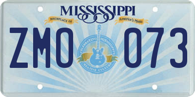MS license plate ZMO073