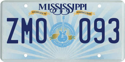 MS license plate ZMO093