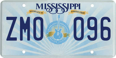 MS license plate ZMO096