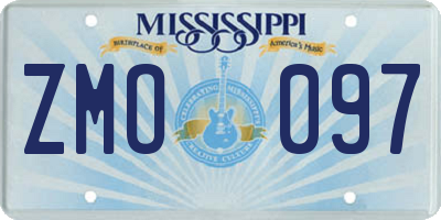 MS license plate ZMO097